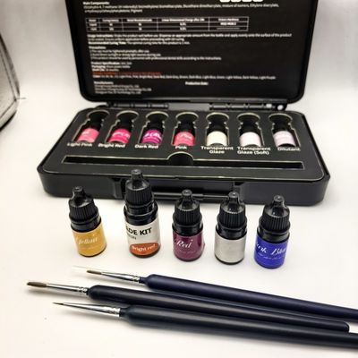 quality Fuerte adaptabilidad Set de esmaltes multicolores de 7 piezas Selección de múltiples tonos para vidrio natural y buena resistencia al desgaste factory